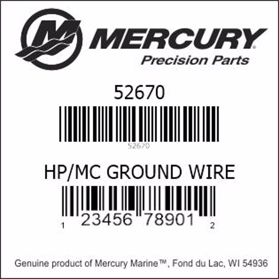 Bar codes for Mercury Marine part number 52670