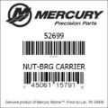 Bar codes for Mercury Marine part number 52699