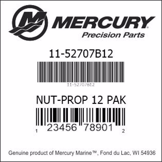 Bar codes for Mercury Marine part number 11-52707B12