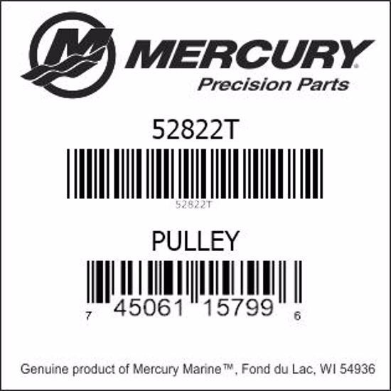 Bar codes for Mercury Marine part number 52822T