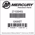 Bar codes for Mercury Marine part number 27-530451