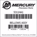 Bar codes for Mercury Marine part number 53114A1