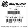 Bar codes for Mercury Marine part number 5331200LP
