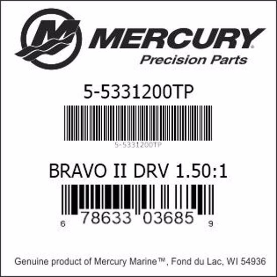 Bar codes for Mercury Marine part number 5-5331200TP