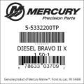 Bar codes for Mercury Marine part number 5-5332200TP