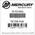 Bar codes for Mercury Marine part number 35-53336Q