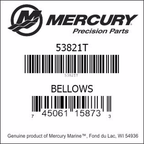 Bar codes for Mercury Marine part number 53821T