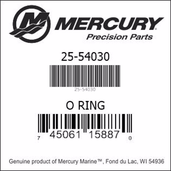 Bar codes for Mercury Marine part number 25-54030