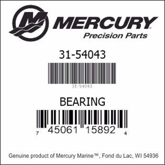 Bar codes for Mercury Marine part number 31-54043