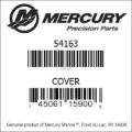 Bar codes for Mercury Marine part number 54163