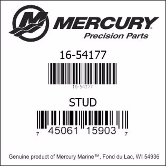 Bar codes for Mercury Marine part number 16-54177