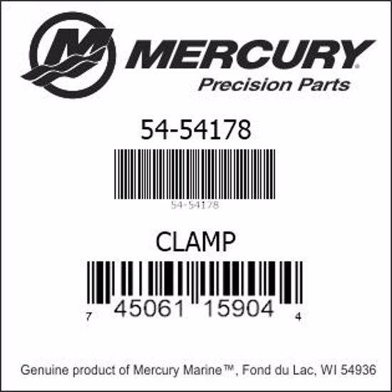 Bar codes for Mercury Marine part number 54-54178