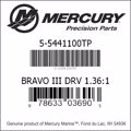 Bar codes for Mercury Marine part number 5-5441100TP