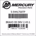 Bar codes for Mercury Marine part number 5-5441700TP