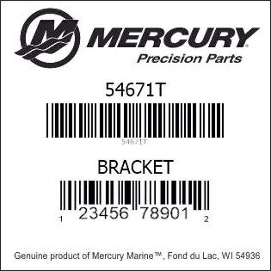 Bar codes for Mercury Marine part number 54671T