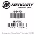 Bar codes for Mercury Marine part number 31-54928