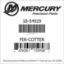 Mercury Marine part number 18-54929 PIN-COTTER Bar codes for Mercury Marine part number 18-54929