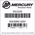 Bar codes for Mercury Marine part number 55131A5