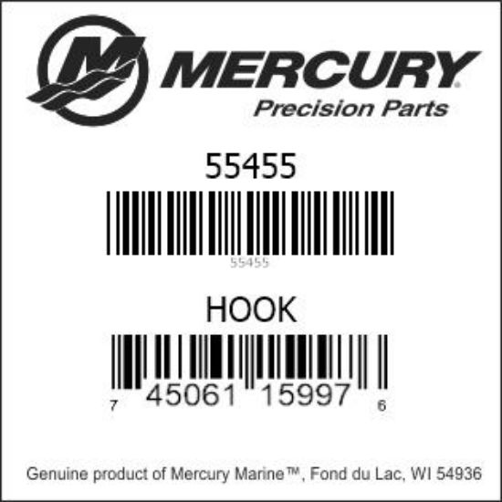 Bar codes for Mercury Marine part number 55455