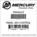 Bar codes for Mercury Marine part number 55642A13