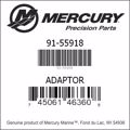 Bar codes for Mercury Marine part number 91-55918