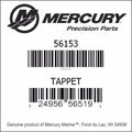 Bar codes for Mercury Marine part number 56153