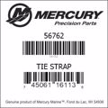 Bar codes for Mercury Marine part number 56762
