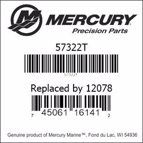 Bar codes for Mercury Marine part number 57322T