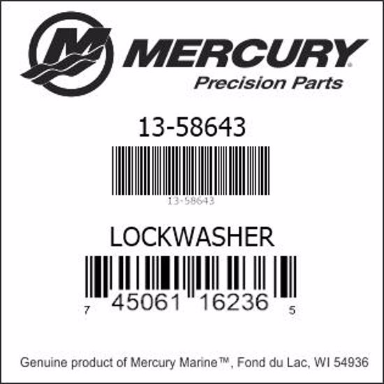 Bar codes for Mercury Marine part number 13-58643