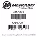 Bar codes for Mercury Marine part number 431-5943