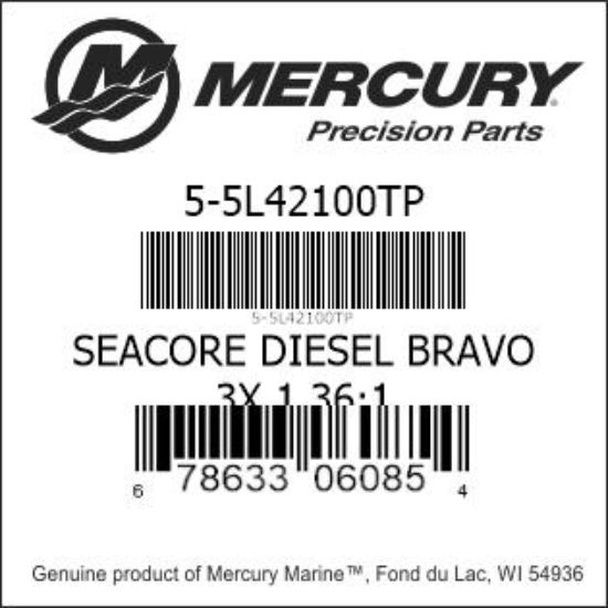 Bar codes for Mercury Marine part number 5-5L42100TP