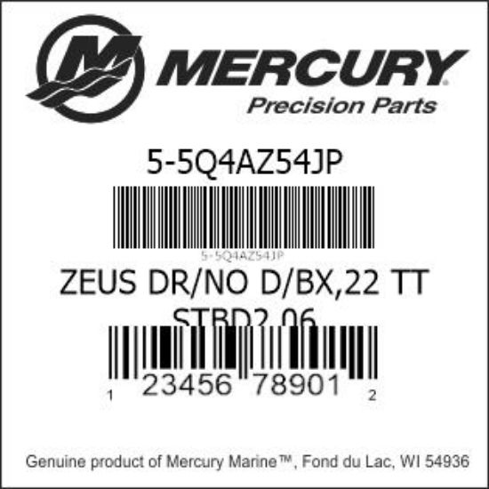 MercuryMercruiser 55Q4AZ54JP ZEUS POD, 2.06 STBD QSB NO D/BX Genuine