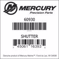 Bar codes for Mercury Marine part number 60930