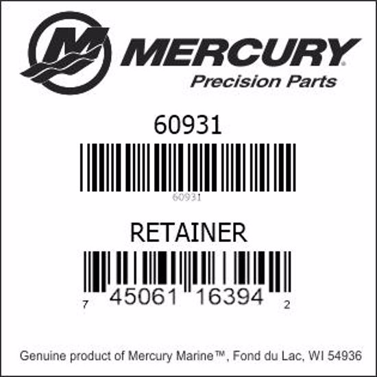 Bar codes for Mercury Marine part number 60931