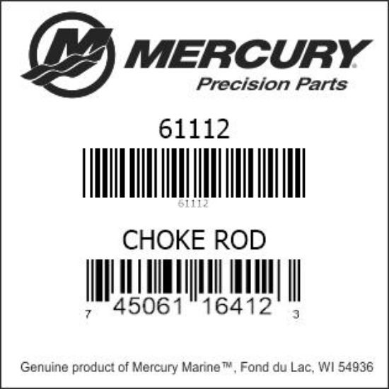 Bar codes for Mercury Marine part number 61112