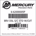 Bar codes for Mercury Marine part number 6-62000005P