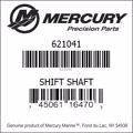 Bar codes for Mercury Marine part number 621041