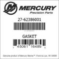 Bar codes for Mercury Marine part number 27-62386001