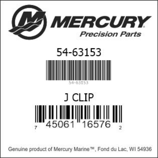 Bar codes for Mercury Marine part number 54-63153