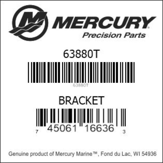 Bar codes for Mercury Marine part number 63880T