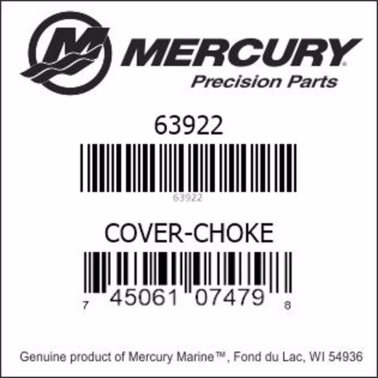 Bar codes for Mercury Marine part number 63922