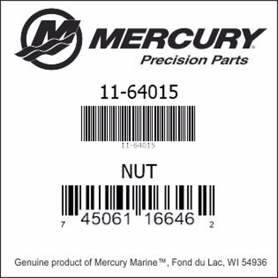 Bar codes for Mercury Marine part number 11-64015