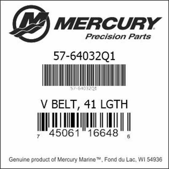 Bar codes for Mercury Marine part number 57-64032Q1