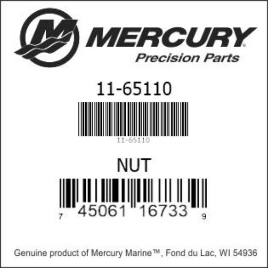 Bar codes for Mercury Marine part number 11-65110