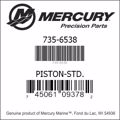 Bar codes for Mercury Marine part number 735-6538