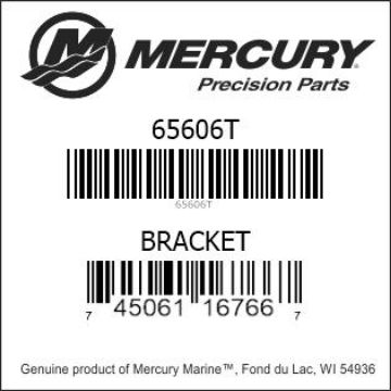 Mercury Marine part number 65606T BRACKET Bar codes for Mercury Marine part number 65606T