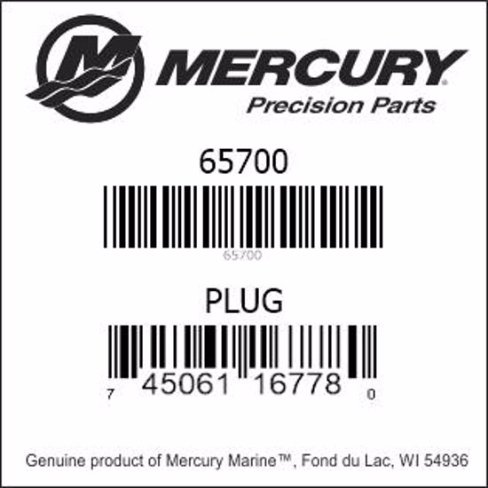 Bar codes for Mercury Marine part number 65700