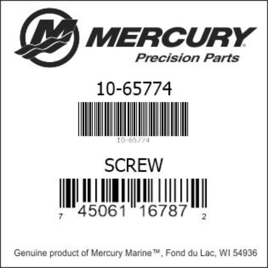 Bar codes for Mercury Marine part number 10-65774