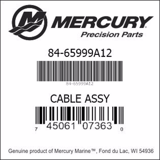 Bar codes for Mercury Marine part number 84-65999A12