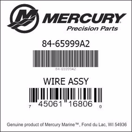Bar codes for Mercury Marine part number 84-65999A2